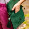 Bolsa Clutch  Suede Verde - Image 6