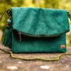Bolsa Clutch suede verde