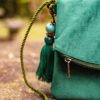 Bolsa Clutch suede verde